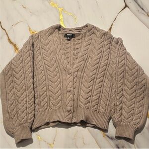 Hera Collection Women's Brown Cable Knit Cardigan